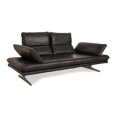 Broadway Leather Two-Seater Dark Brown Grey Sofa from Willi Schillig-RQW-2036315