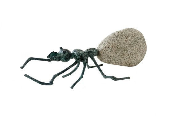 Bronislaw Chromy, An Ant, Patinated Bronze Sculpture with Pebble Stone, 21st Century-XHG-2033762