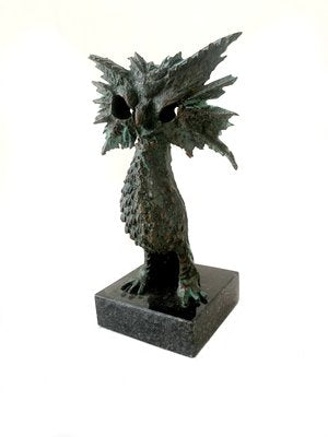 Bronislaw Chromy, An Owl, Patinated Bronze Sculpture, 21st Century-XHG-2033764