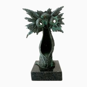 Bronislaw Chromy, An Owl, Patinated Bronze Sculpture, 21st Century-XHG-2033764