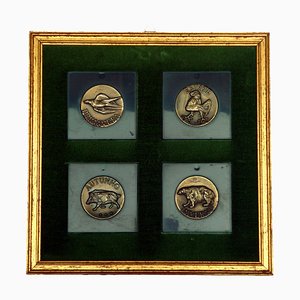 Bronze 4 Seasons Medals by Luciano Minguzzi, 1960s, Set of 4-GKB-842339