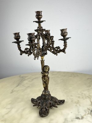 Bronze 5-Flame Candleholder, Italy, 1950s-YST-1755821