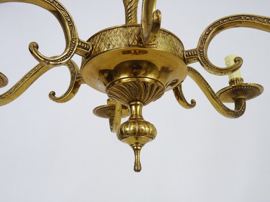 Bronze 6-Light Chandelier, 1970s-MZP-1783702