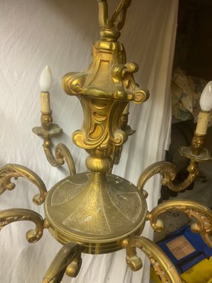 Bronze 8-Arm Chandelier, 1920s-BZK-657406