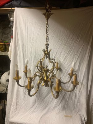 Bronze 8-Arm Chandelier, 1920s-BZK-657593