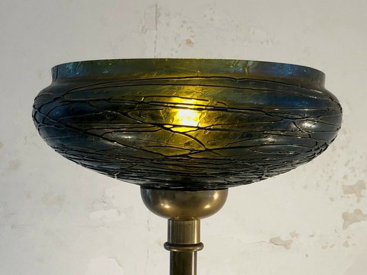 Bronze and Bohemian Glass Lamp from Pallme & Koenig, 1900s-NLF-1311939