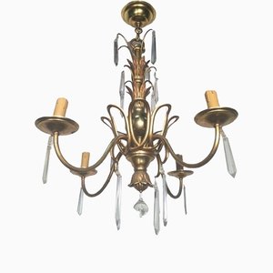 Bronze and Crystal Chandelier in the style of Maison Baguès-BA-1365621