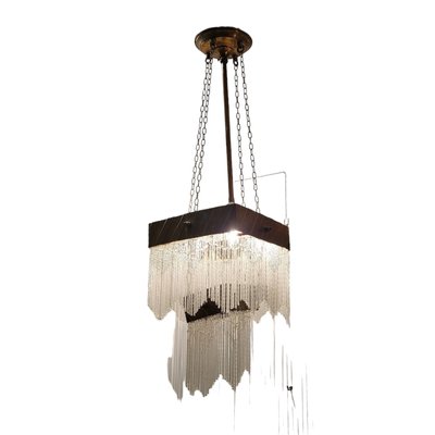 Bronze and Crystal Hanging Lamp, Set of 2-TCS-1744377