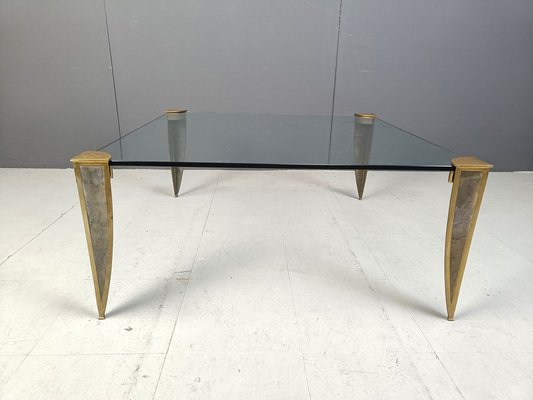 Bronze and Glass Coffee Table, 1970s-IRH-2028962