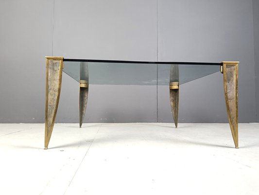 Bronze and Glass Coffee Table, 1970s-IRH-2028962