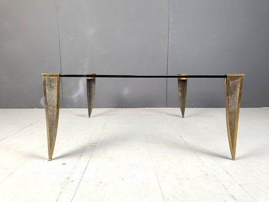 Bronze and Glass Coffee Table, 1970s-IRH-2028962