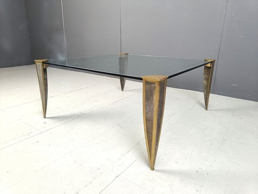 Bronze and Glass Coffee Table, 1970s-IRH-2028962