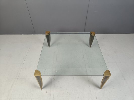 Bronze and Glass Coffee Table, 1970s-IRH-2028962