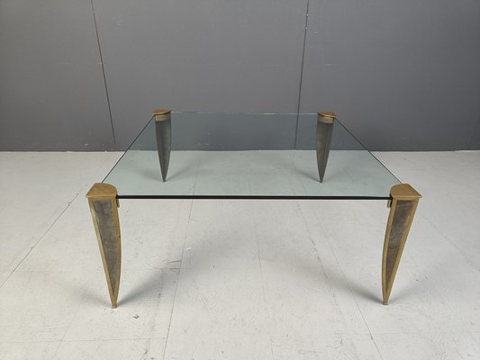 Bronze and Glass Coffee Table, 1970s-IRH-2028962