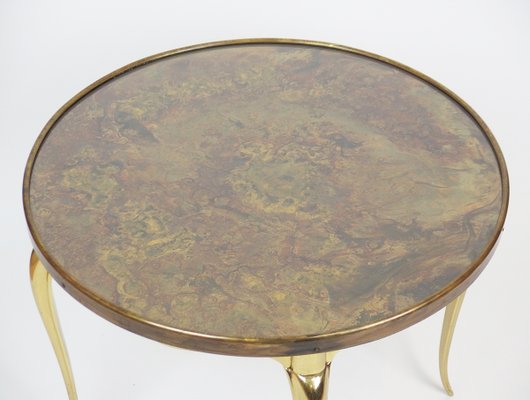 Bronze and Glass Pedestal Table, 1950s-LW-688806