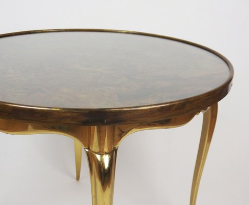 Bronze and Glass Pedestal Table, 1950s-LW-688806