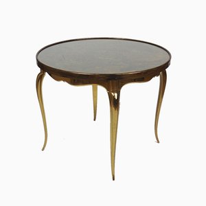 Bronze and Glass Pedestal Table, 1950s-LW-688806