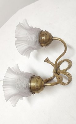 Bronze and Glass Wall Light, France, 1950s-RGF-1734411