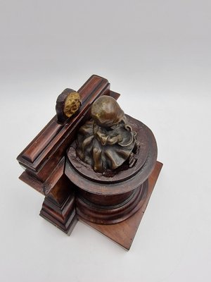 Bronze and Mahogany Bookend, 19th Century-RKF-1804039