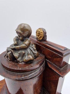 Bronze and Mahogany Bookend, 19th Century-RKF-1804039