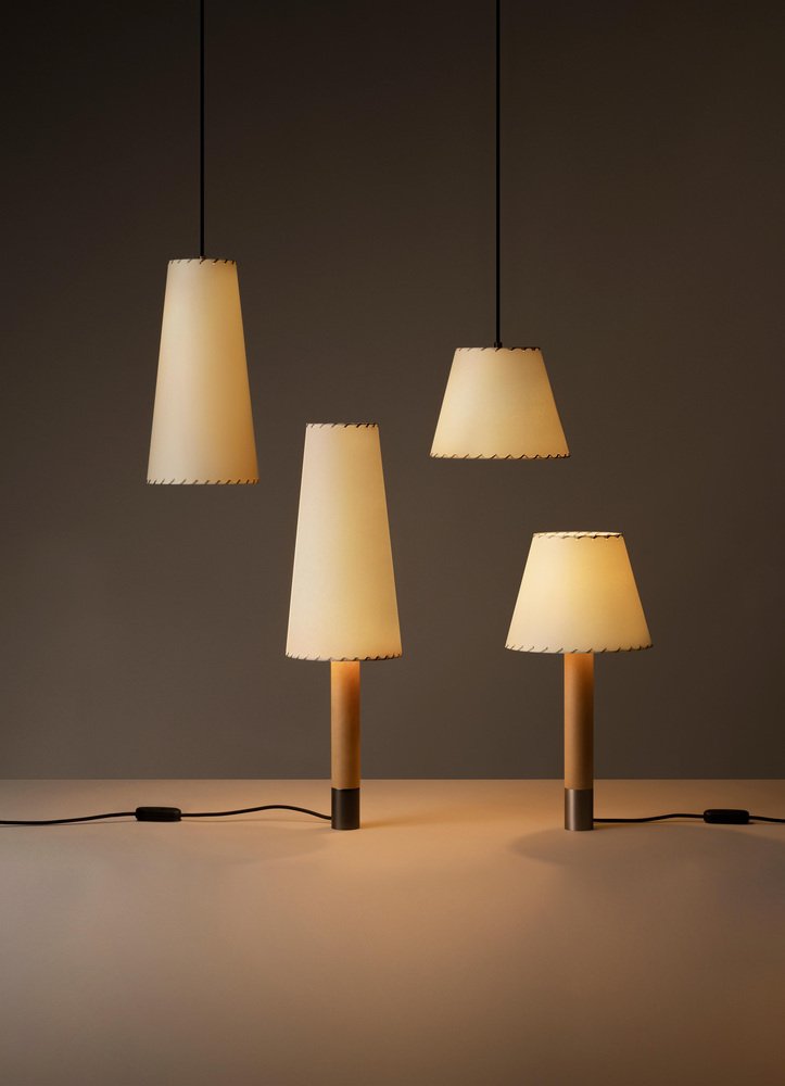 Bronze and Mustard Basic M1 Table Lamp by Santiago Roqueta, Santa & Cole