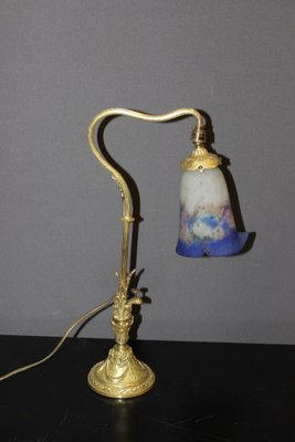 Bronze and Pâte de Verre Desk Lamp from Muller Frères, 1900s-BCR-1720753