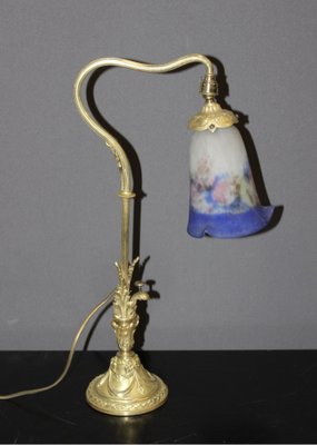 Bronze and Pâte de Verre Desk Lamp from Muller Frères, 1900s-BCR-1720753