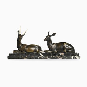 Bronze Antelope Sculpture by Georges-Henri Laurent-NQ-702208