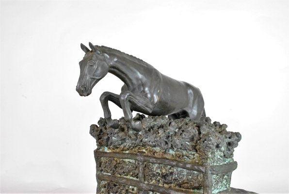 Bronze Art Object Depicting Steeplechase by Piga, 20th Century-SYQ-904486