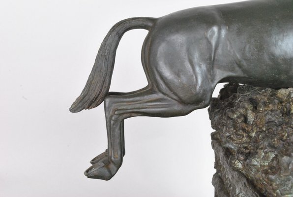 Bronze Art Object Depicting Steeplechase by Piga, 20th Century-SYQ-904486