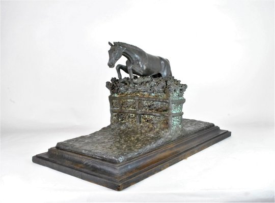 Bronze Art Object Depicting Steeplechase by Piga, 20th Century-SYQ-904486