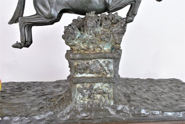 Bronze Art Object Depicting Steeplechase by Piga, 20th Century-SYQ-904486