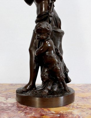 Bronze Bacchante and Small Fauns in the Style of J.J. Foucou, 19th-Century-RVK-1004458