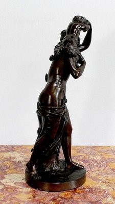 Bronze Bacchante and Small Fauns in the Style of J.J. Foucou, 19th-Century-RVK-1004458