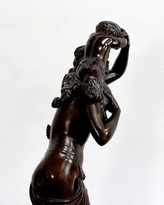 Bronze Bacchante and Small Fauns in the Style of J.J. Foucou, 19th-Century-RVK-1004458