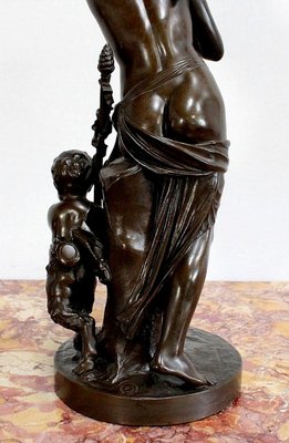 Bronze Bacchante and Small Fauns in the Style of J.J. Foucou, 19th-Century-RVK-1004458