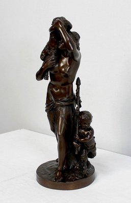 Bronze Bacchante and Small Fauns in the Style of J.J. Foucou, 19th-Century-RVK-1004458