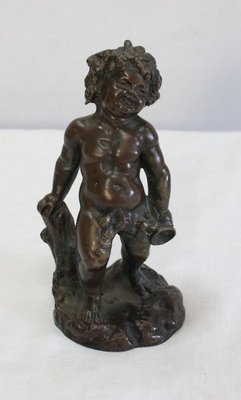 Bronze Bacchus Child Figureine by E. Pasteur, 19th Century-RVK-1056255