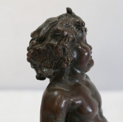 Bronze Bacchus Child Figureine by E. Pasteur, 19th Century-RVK-1056255