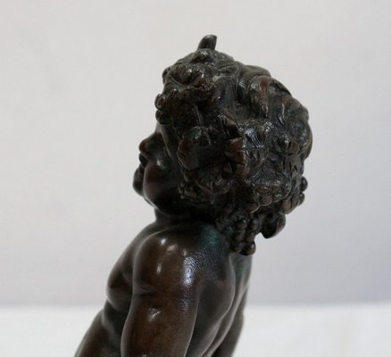 Bronze Bacchus Child Figureine by E. Pasteur, 19th Century-RVK-1056255