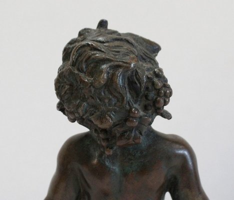 Bronze Bacchus Child Figureine by E. Pasteur, 19th Century-RVK-1056255