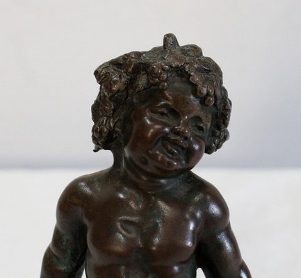 Bronze Bacchus Child Figureine by E. Pasteur, 19th Century-RVK-1056255