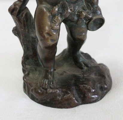 Bronze Bacchus Child Figureine by E. Pasteur, 19th Century-RVK-1056255