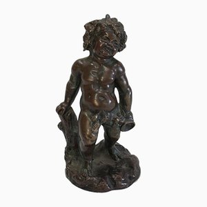 Bronze Bacchus Child Figureine by E. Pasteur, 19th Century-RVK-1056255