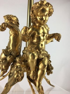 Bronze Bacchus Putti Table Lamp, 1900s-KDB-1293155