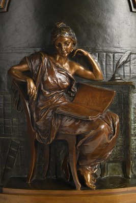 Bronze Bas-Relief on Marble Base by L-E Barrias-NQ-999831