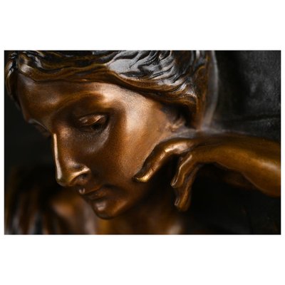 Bronze Bas-Relief on Marble Base by L-E Barrias-NQ-999831