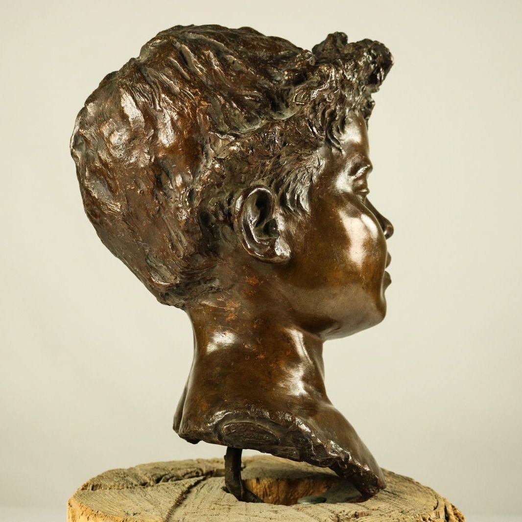 Bronze Boy Bust from Fonderia Artistica Walter Bagnoli Napoli