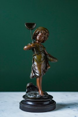 Bronze Boy with Butterfly by Auguste Moreau, France, 1890s-ZZH-1001405