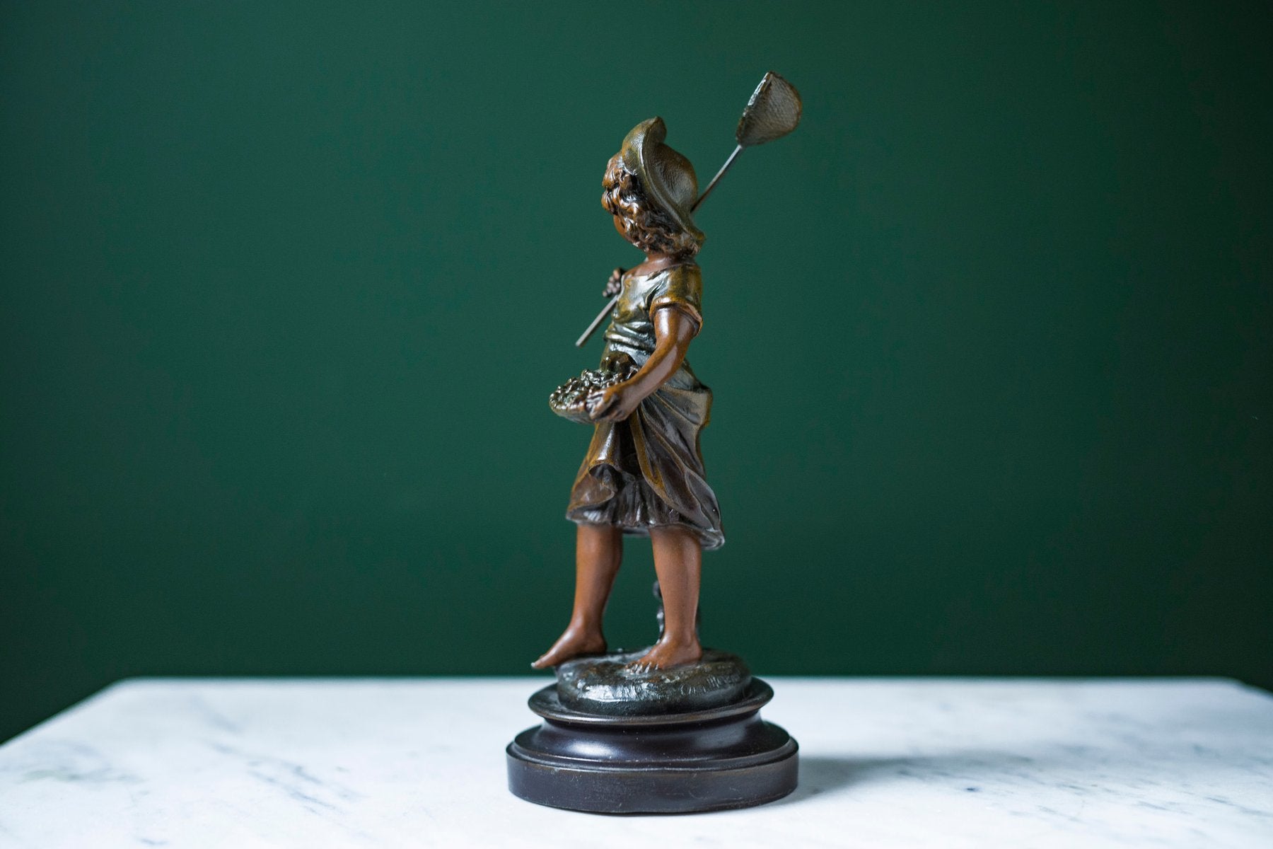 Bronze Boy with Butterfly by Auguste Moreau, France, 1890s